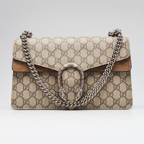 Gucci Beige/Brown GG Supreme Coated Canvas Dionysus Small Shoulder Bag - Picture 2 of 12
